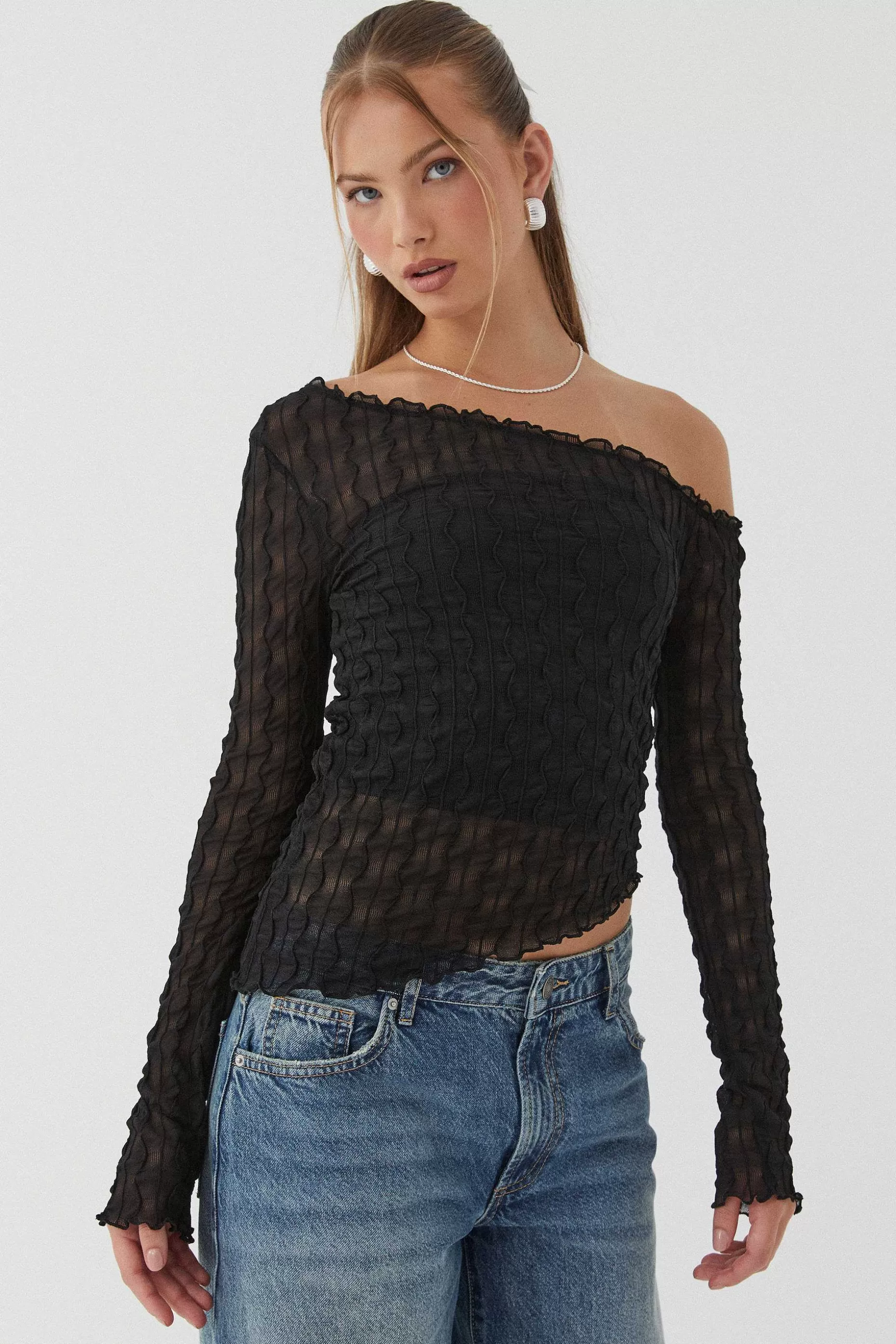 Supre Alicia One Shoulder Long Sleeve Top<Women Going Out Tops