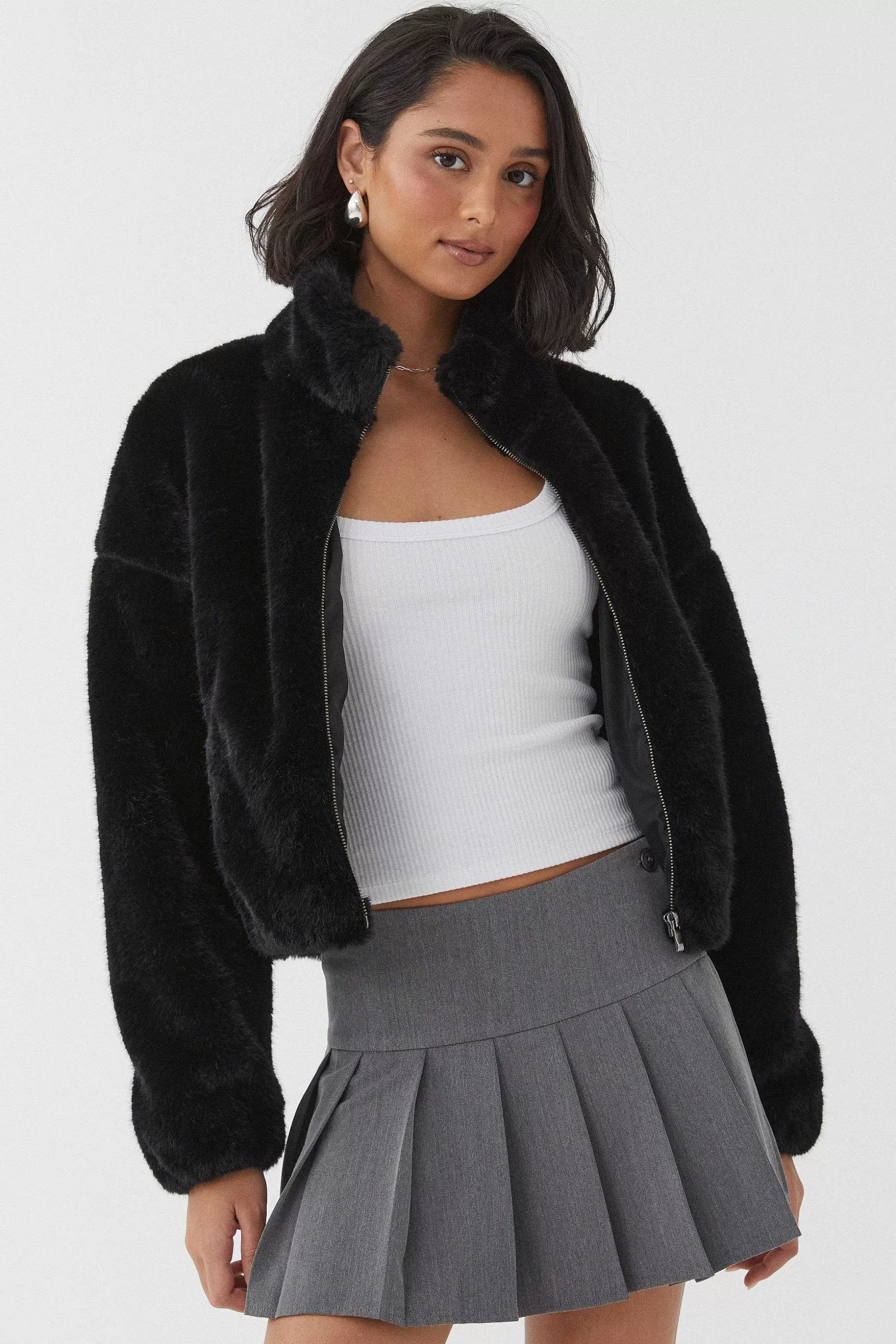 Supre Brooke Cropped Faux Fur Jacket<Women Jackets & Puffers