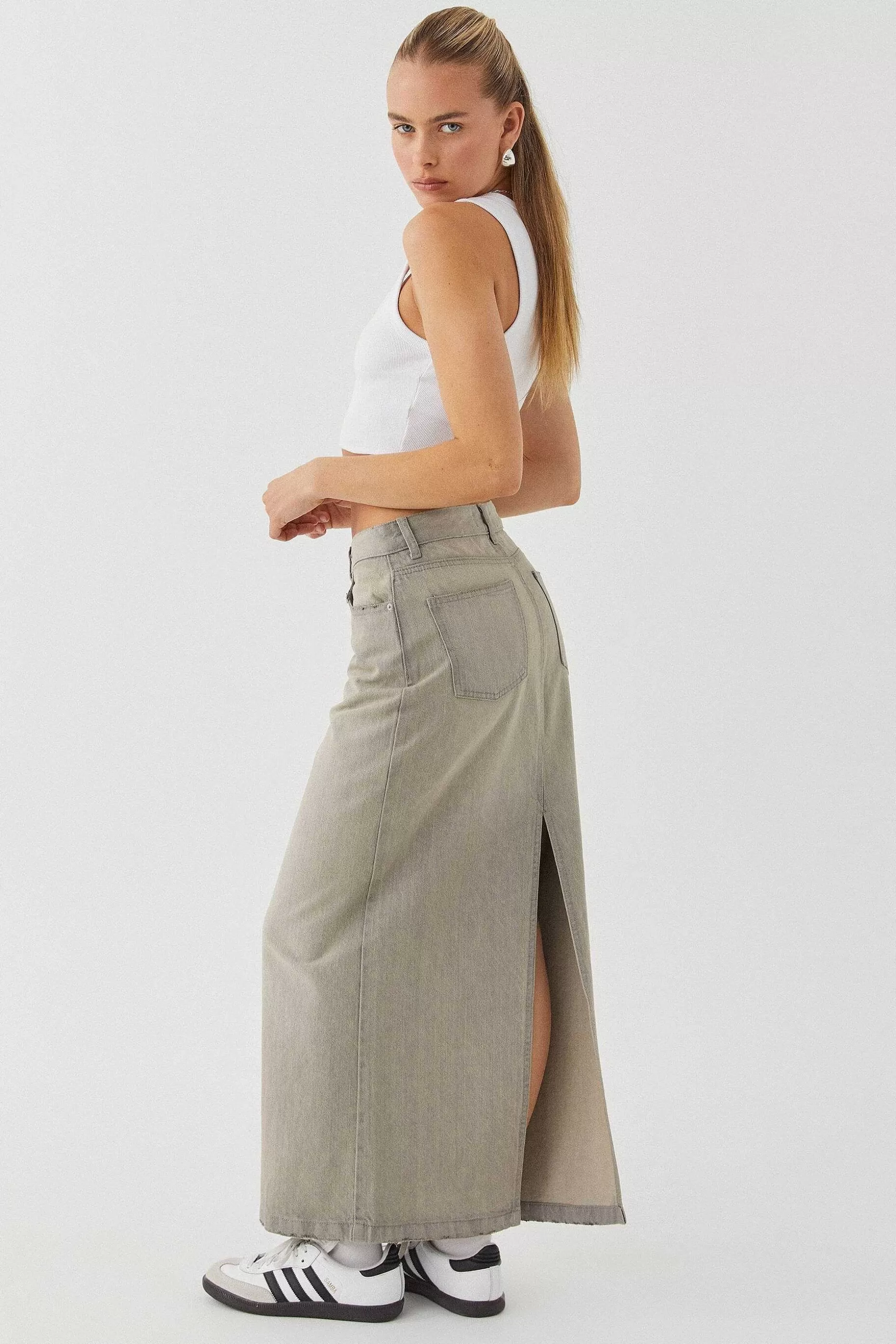 Supre Cali Denim Maxi Skirt<Women Skirts