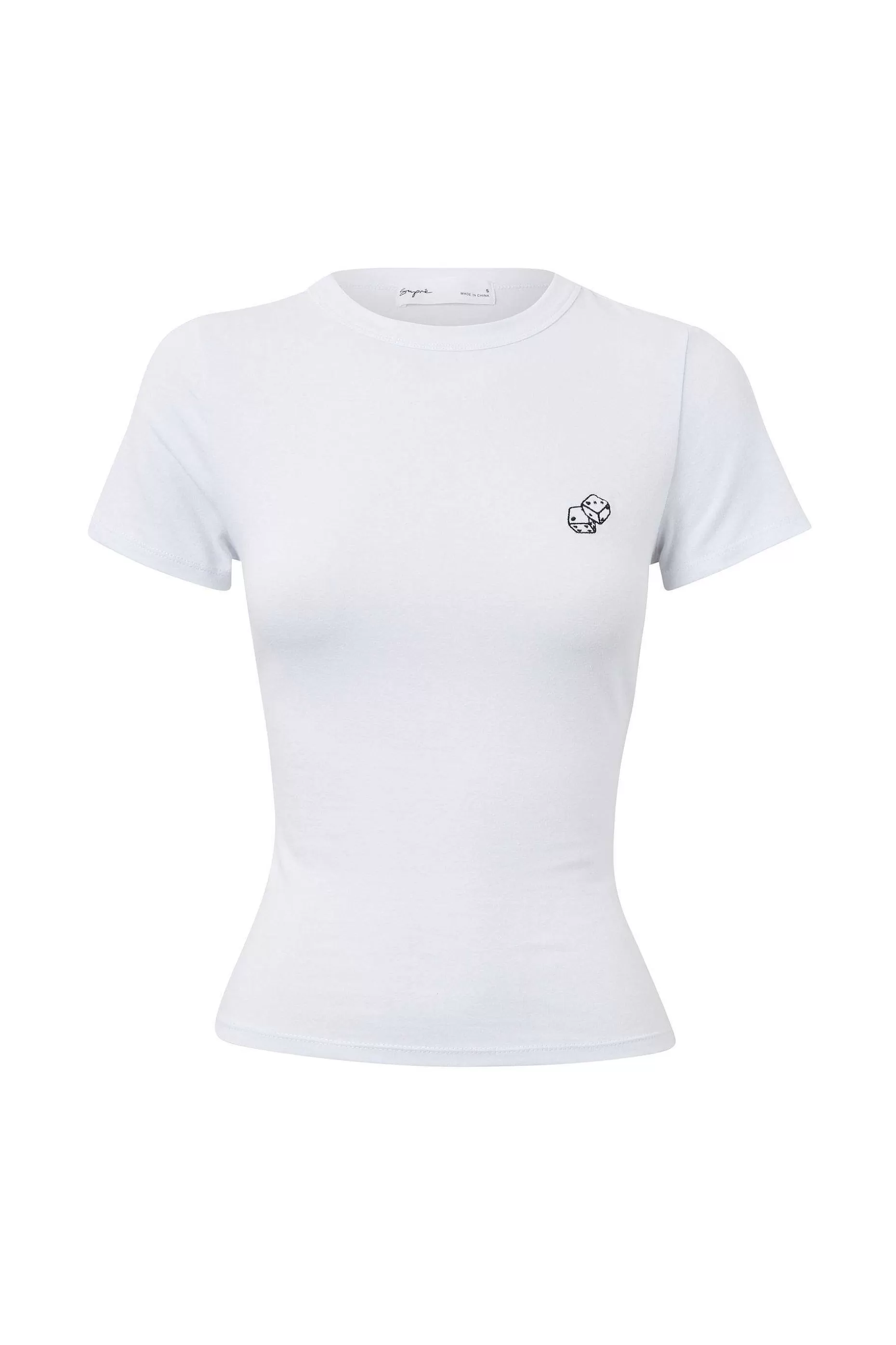 Supre Embroidered Dice Fitted Tee<Women T Shirts