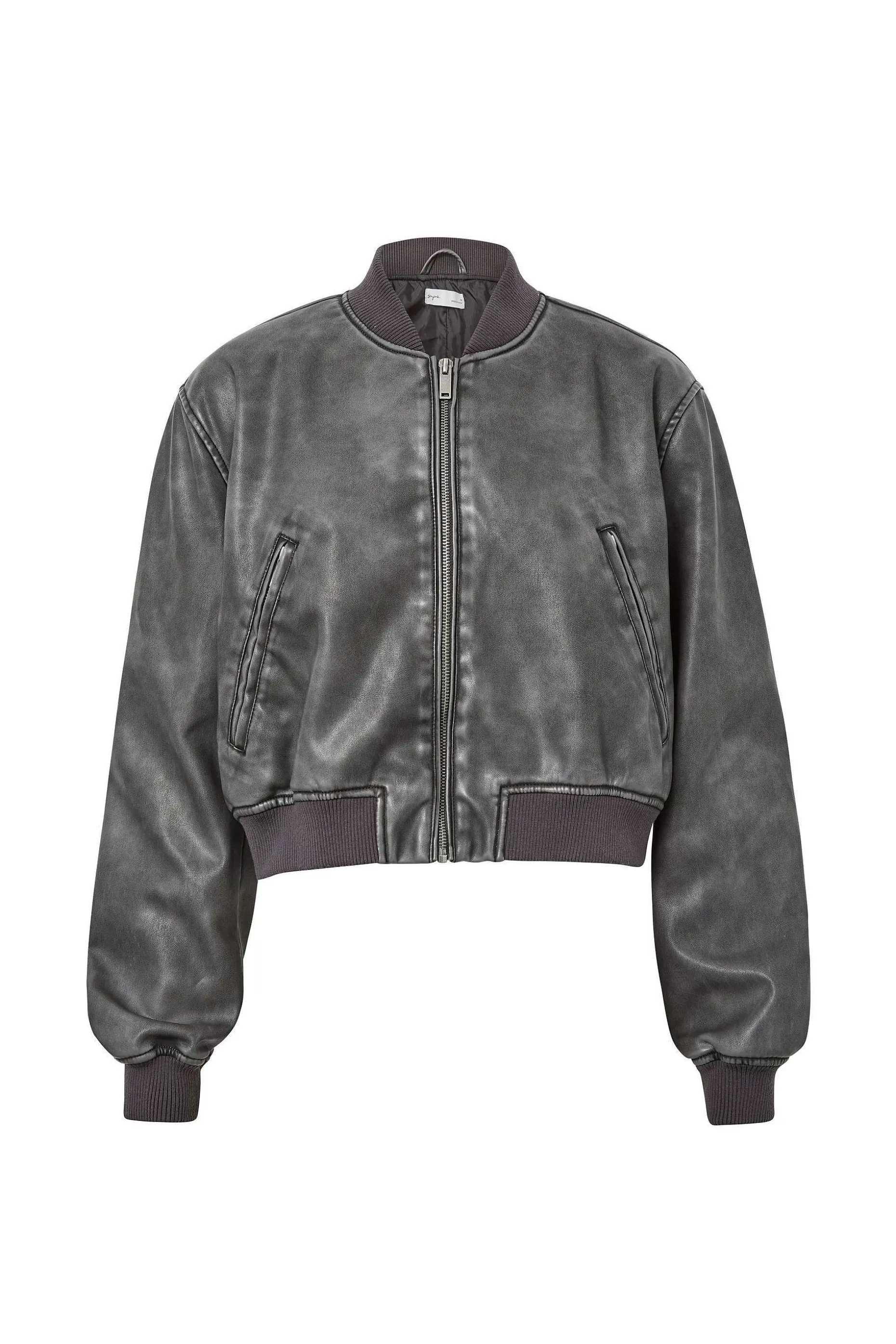 Supre Faux Leather Rib Collar Bomber Jacket<Women Jackets & Puffers