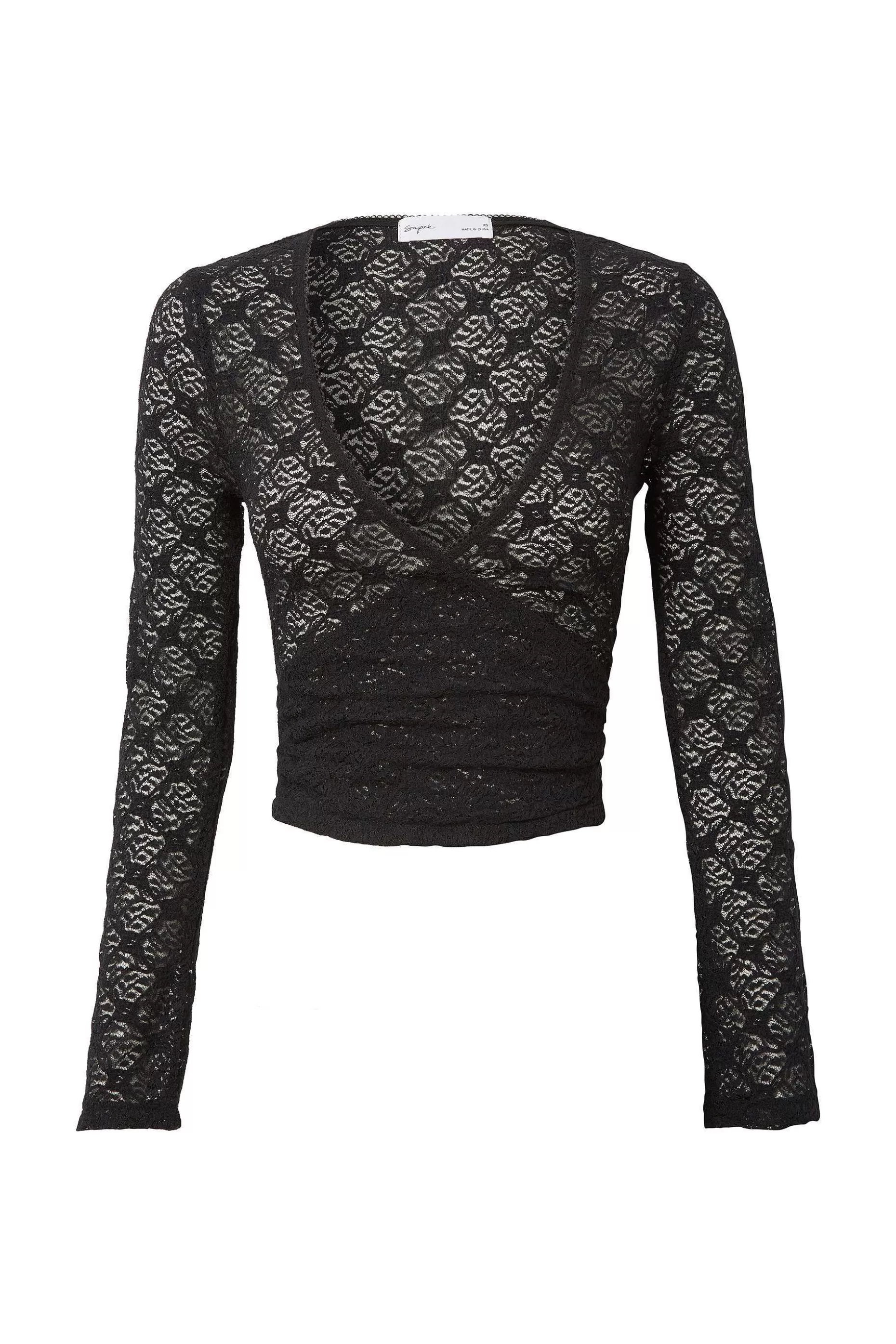 Supre Macy Long Sleeve Lace Wrap Top<Women Long Sleeve Tops