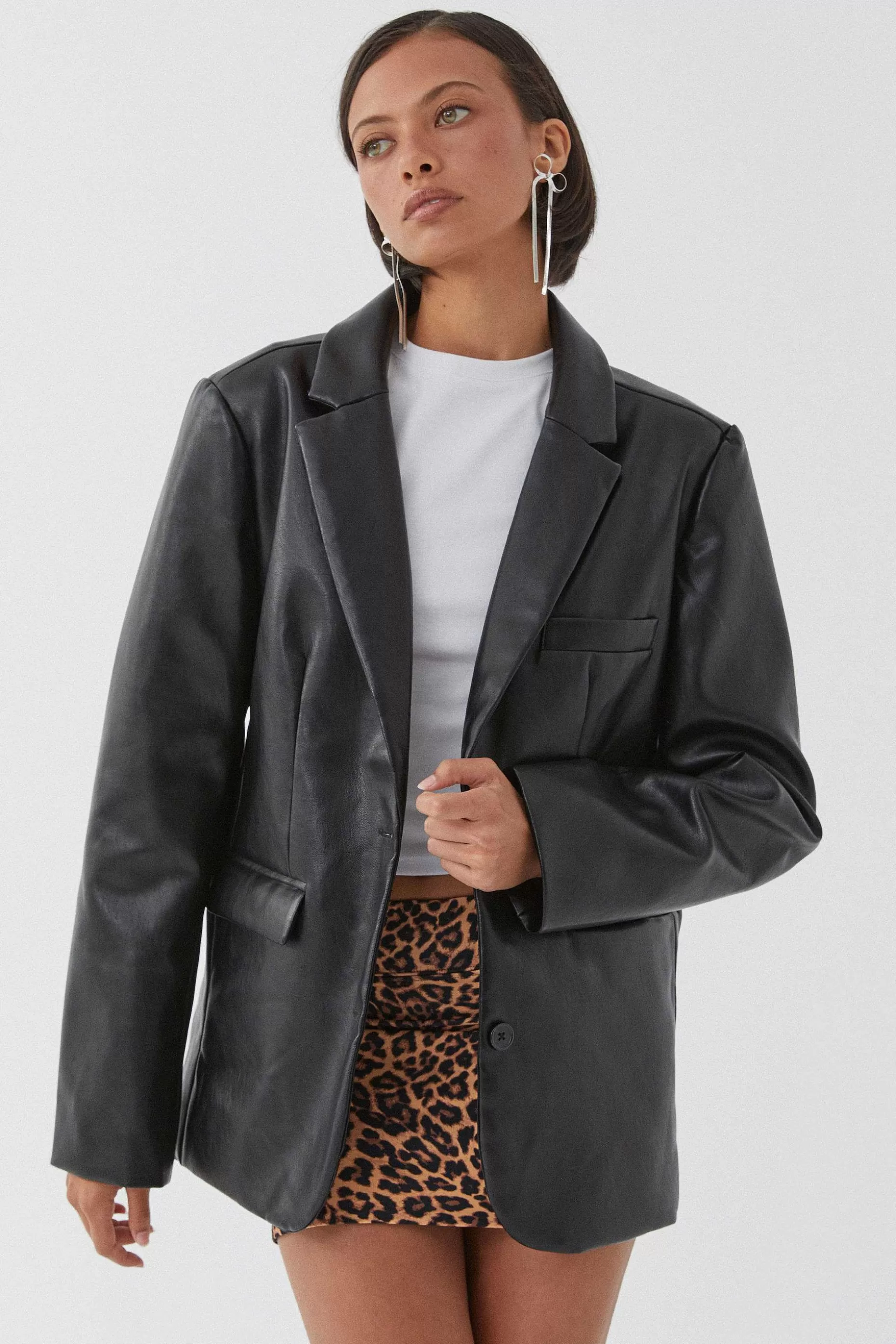 Supre Poppy Faux Leather Blazer<Women Jackets & Puffers